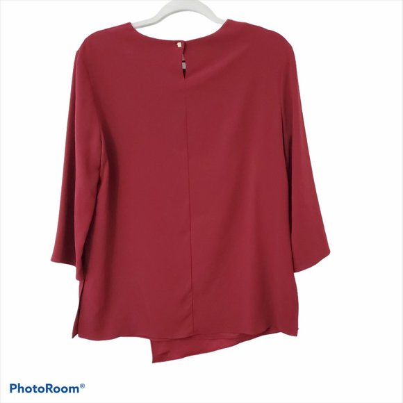 M.M. Lafleur Bourgeois Top Blouse Red Wrap Small - Picture 5 of 11